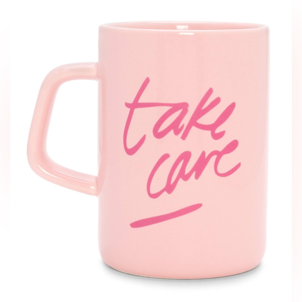 ban.do Take Care Oversize Pink Ceramic Coffee Tea Mug 98420 13oz